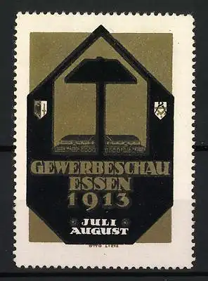 Reklamemarke Essen, Gewerbeschau 1913, Hammer und Amboss