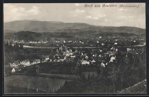 AK Gratwein, Westansicht mit Kirche