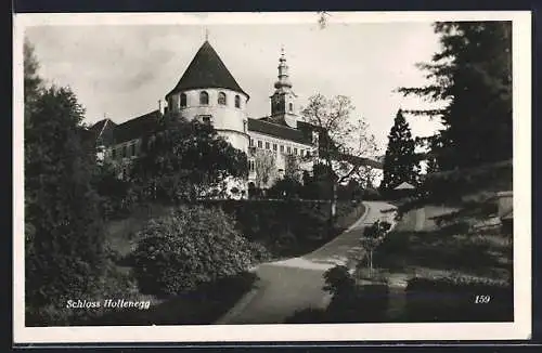 AK Deutschlandsberg, Strassenpartie mit Schloss Hollenegg