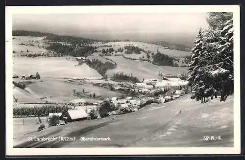 AK St. Lambrecht /Obersteiermark, Teilansicht im Winter