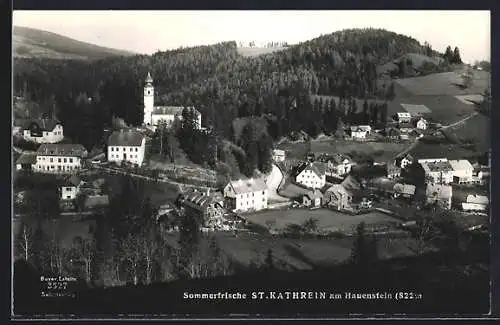 AK St. Kathrein am Hauenstein, Teilansicht mit Kirche