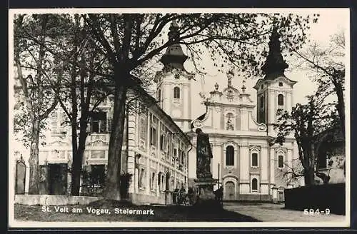 Foto-AK St. Veit am Vogau, Blick nach Kirche