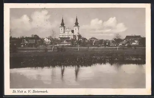 AK St. Veit a. V., Teilansicht mit Kirche