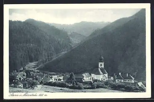 AK Stanz i. Mürztale, Teilansicht mit Kirche