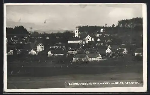 AK St. Johann in der Heide, Teilansicht mit Kirche