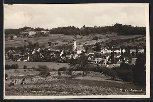 AK Gnas /Steiermark, Teilansicht mit Kirche