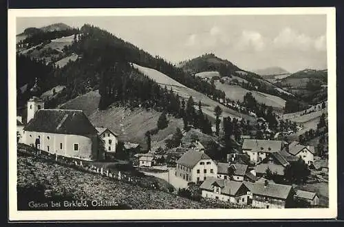 AK Gasen, Ortsansicht mit der Pfarrkirche hl. Oswald