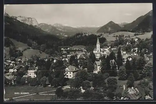 AK Bad Aussee, Ortsansicht aus der Vogelschau