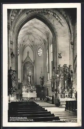 AK Radkersburg, Stadtpfarrkirche, Innenansicht