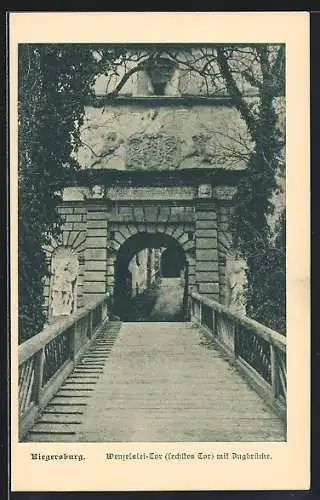 AK Riegersburg, Wenzelslei-Tor (sechstes Tor) mit Zugbrücke