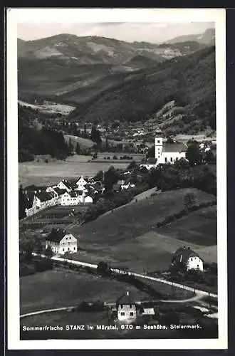 AK Stanz im Mürztal, Ortsansicht mit Kirche