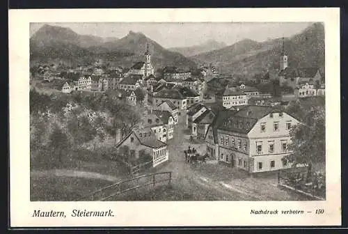 AK Mautern /Stmk., Ortsansicht aus der Vogelschau