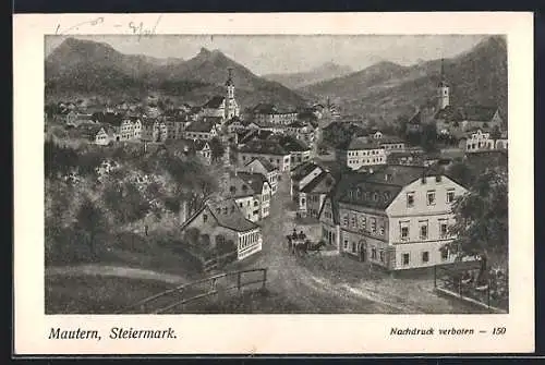 AK Mautern /Stmk., Ortsansicht aus der Vogelschau