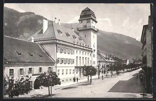 AK Rottenmann, Strassenpartie mit Rathaus