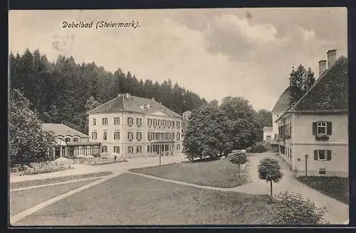 AK Dobelbad, Strassenpartie mit Gasthof