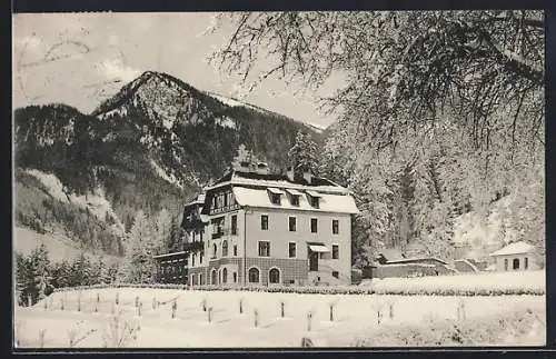 AK Aflenz, Sanatorium der Wiener Kaufmannschaft Am Hofacker im Winter