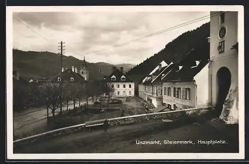 AK Unzmarkt /Steiermark, Blick über den Hauptplatz