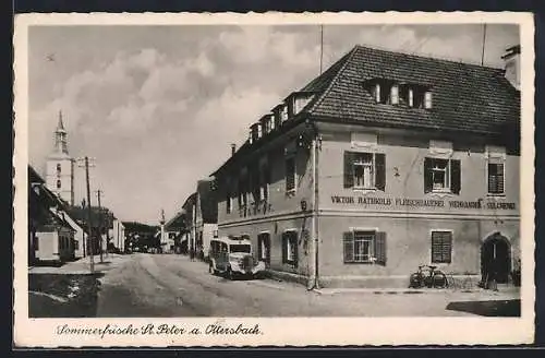 AK St. Peter a. Ottersbach, Gasthof Fleischhauerei V. Rathkolb