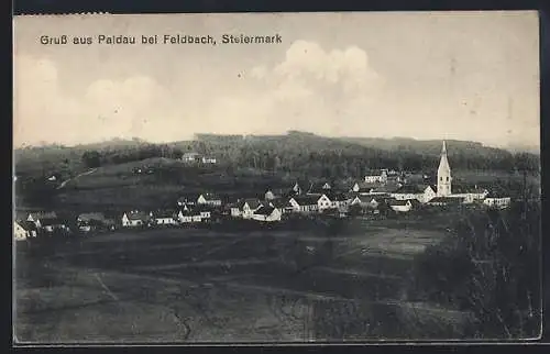 AK Paldau bei Feldbach, Ortsansicht aus der Vogelschau