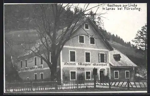 AK Mürzsteg, Gasthaus zur Linde von H. Mayer in Lanau