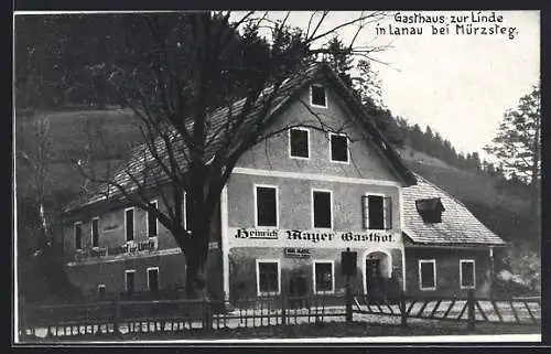 AK Mürzsteg, Gasthaus zur Linde von H. Mayer in Lanau