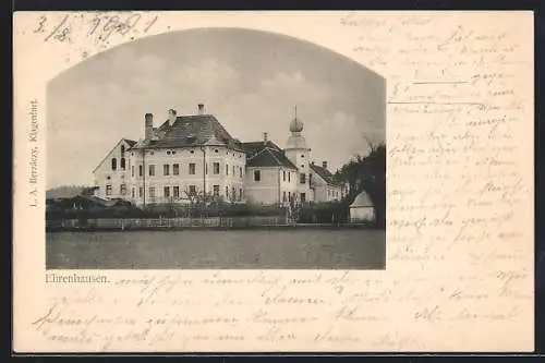 AK Ehrenhausen, Villa vom Feld aus