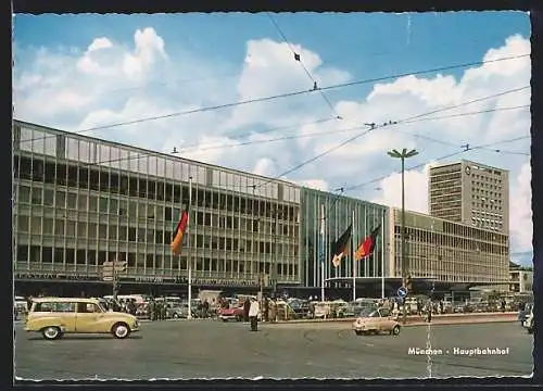 AK München, Blick auf den Hauptbahnhof