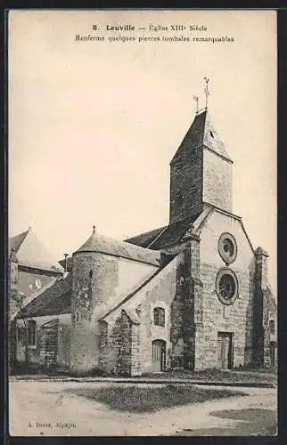 AK Leuville, Eglise XIII. siecle, renferme quelques pierres tombales remarquables