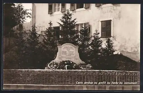 AK Le Brassus, Carte pendue au profit du fonds du monument