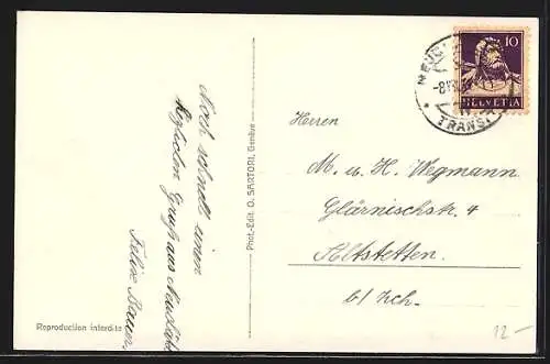 AK Neuchatel, Teilansicht der Ortschaft