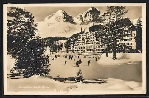 AK St. Moritz, Suvrettahaus und Eislauffläche