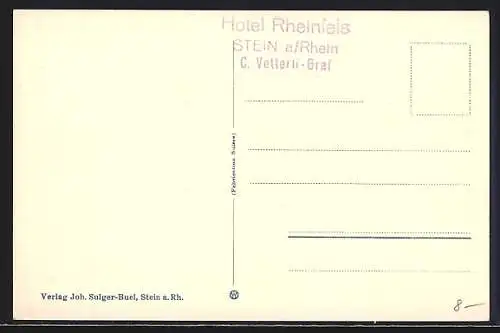 AK Stein a. Rhein, Strassenpartie vor alten, verzierten Fachwerkhäusern