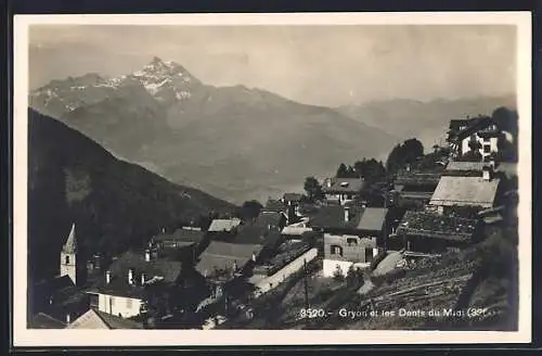 AK Gryon, La ville et les Dents du Midi