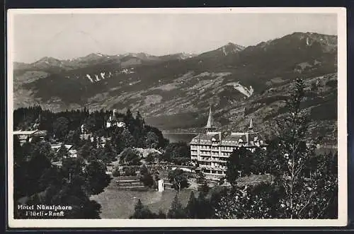 AK Flüeli-Ranft, Hotel Nünalphorn mit Bergpanorama