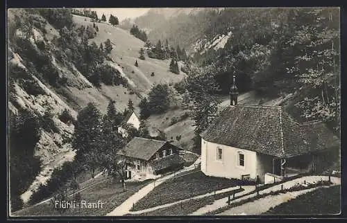 AK Flühli-Ranft, Kirche mit Blick ins Tal