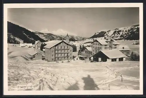 AK Parpan, Hotel Post und Kurhaus im Schnee