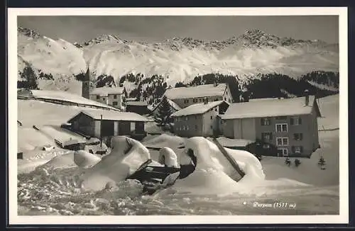 AK Parpan, Ortspartie im Tiefschnee