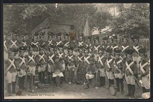 AK Chaux-de-Fonds, Cortège Historique 1910, Fanfare, Sapeurs de l`Empire