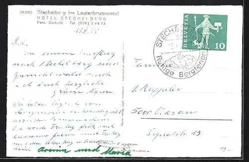 AK Stechelberg im Lauterbrunnental, Hotel Stechelberg, Bes. Fam. Gertsch