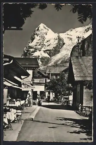 AK Mürren, Dorfstrasse mit Eiger