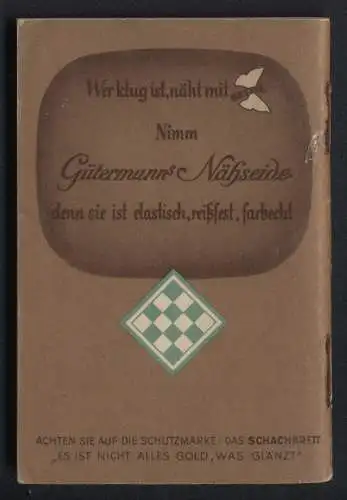 Kalender Gutach-Breisgau 1939, 75 Jahre Gütermanns Nähseide, Blanko ohne Einträge