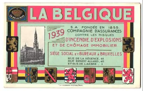 Kalender Brüssel 1939, La Belgique, Wappen