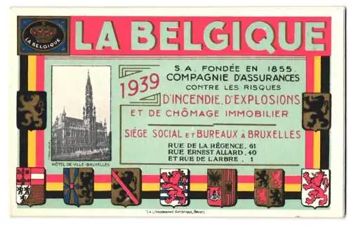 Kalender Brüssel 1939, La Belgique, Wappen