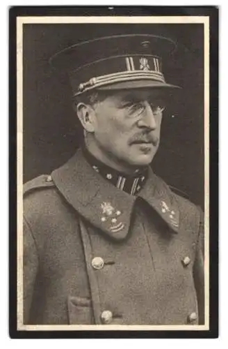 Sterbebild König Albert von Belgien, 1875-1934, Portrait in Uniform, Bibelverse