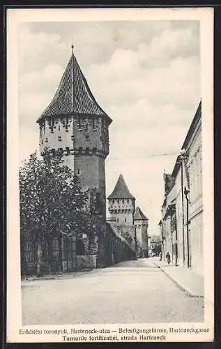 AK Hermannstadt, Befestigungstürme in der Harteneckgasse