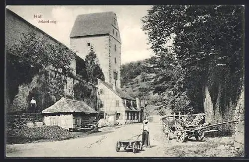 AK Schwäb. Hall, Strassenpartie am Crailsheimer Tor