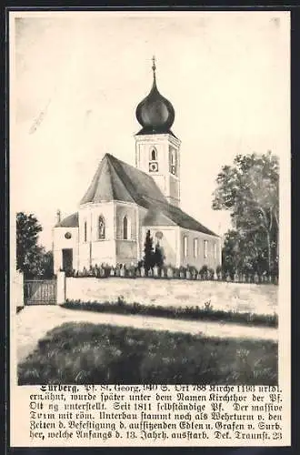 Künstler-AK Surberg, Kirche St. Georg