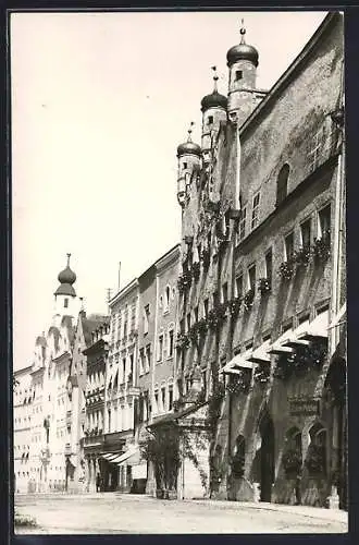 AK Burghausen a. d. Salzach, Strassenpartie mit Zahn-Atelier