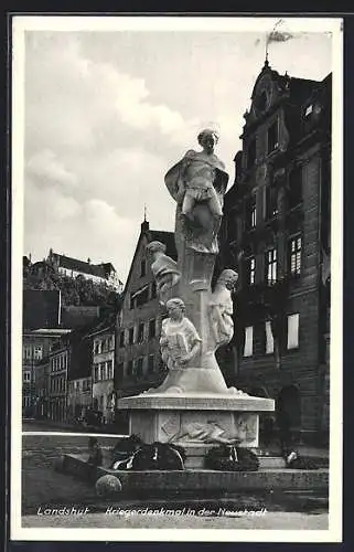 AK Landshut, Kriegerdenkmal in der Neustadt