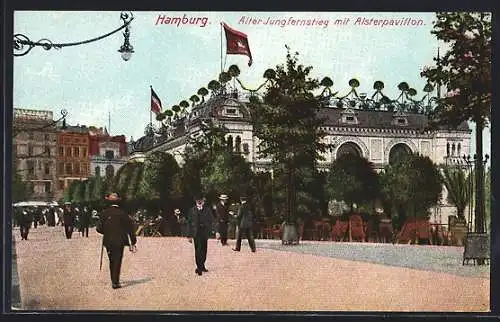 AK Hamburg-Neustadt, Blick auf das Restaurant Alsterpavillon